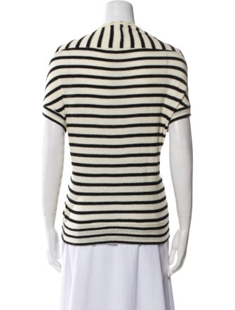 Y's by Yohji Yamamoto Striped Scoop Neck T-Shirt
