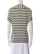 Y's by Yohji Yamamoto Striped Scoop Neck T-Shirt