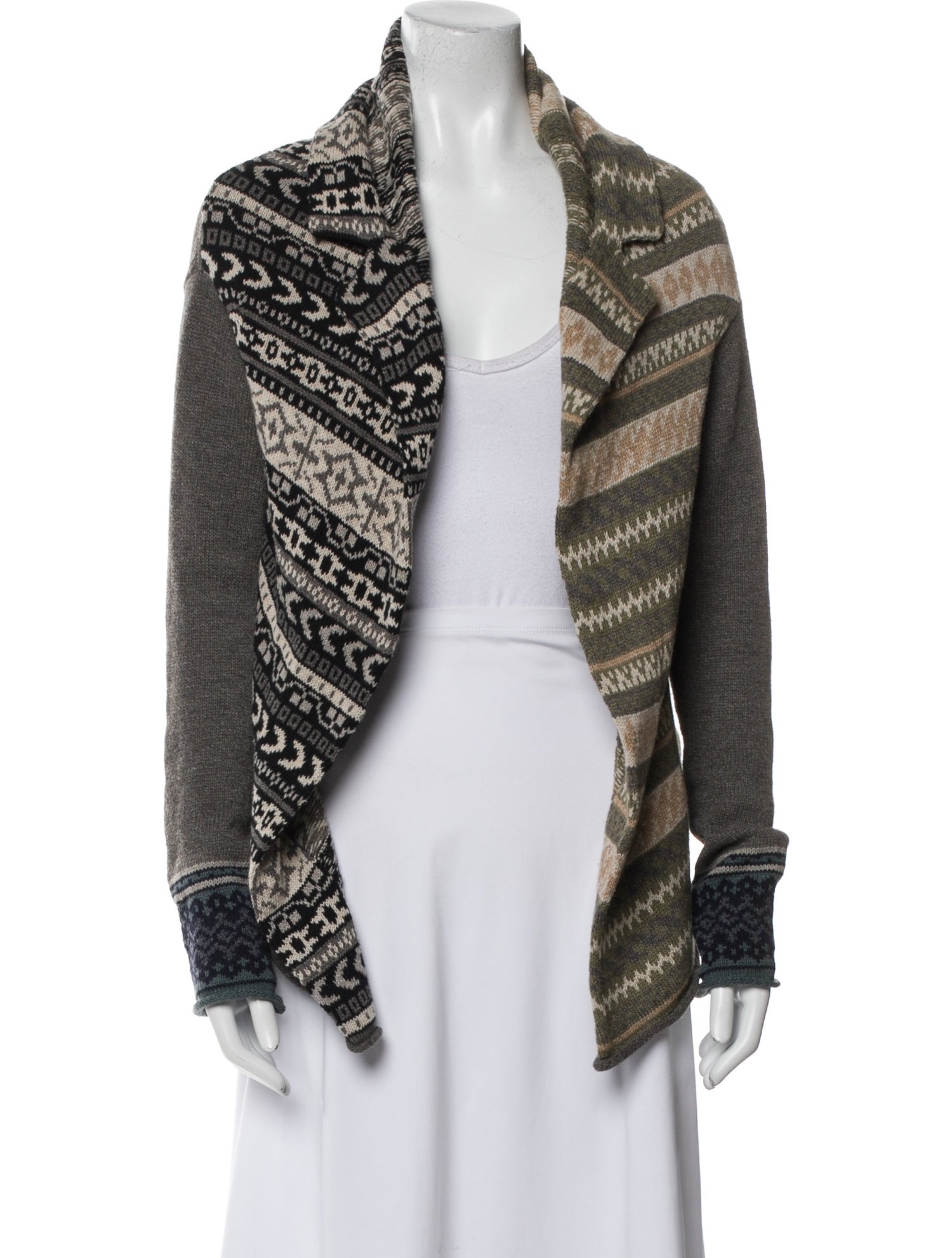 Y's by Yohji Yamamoto Striped Open Front Sweater