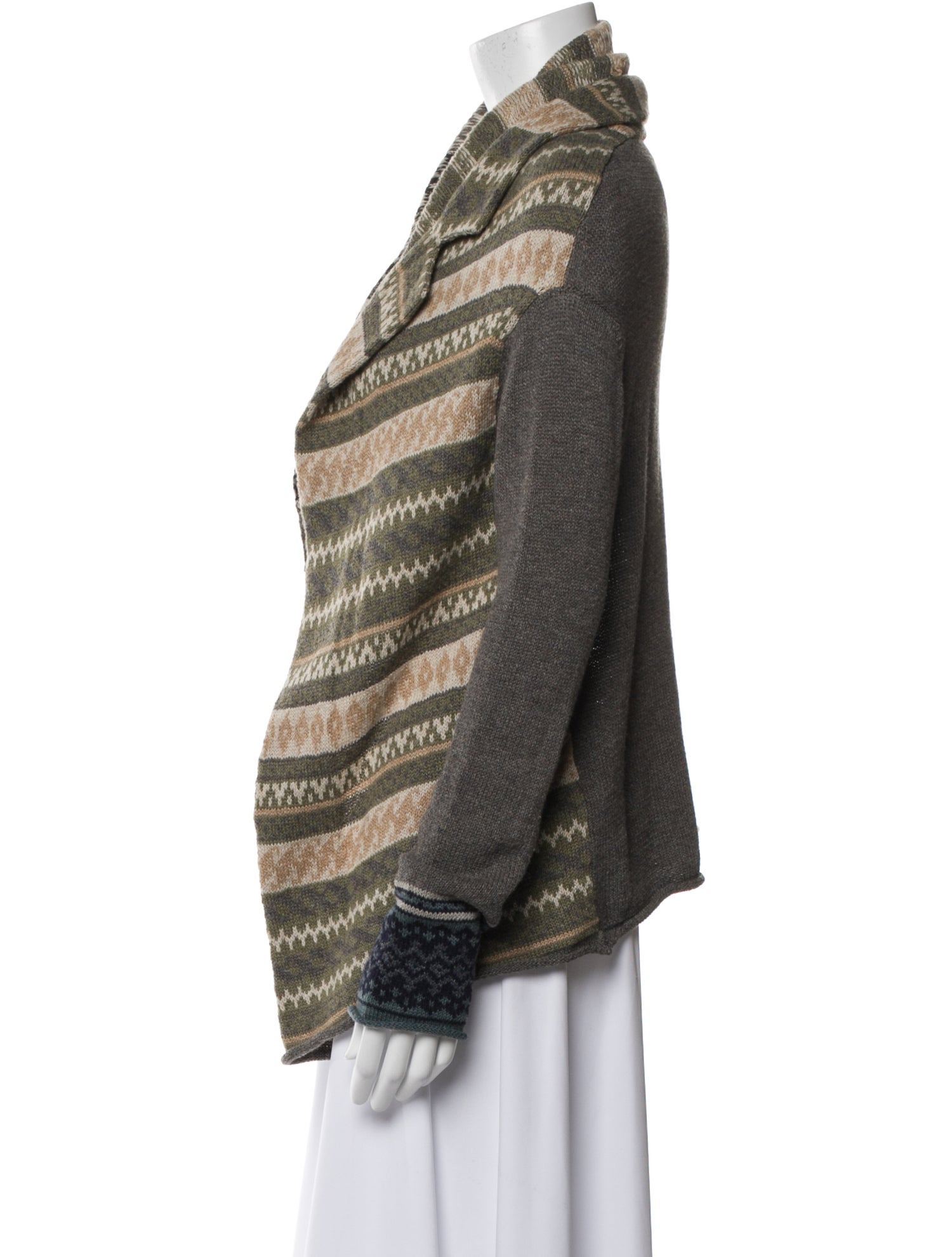 Y's by Yohji Yamamoto Striped Open Front Sweater