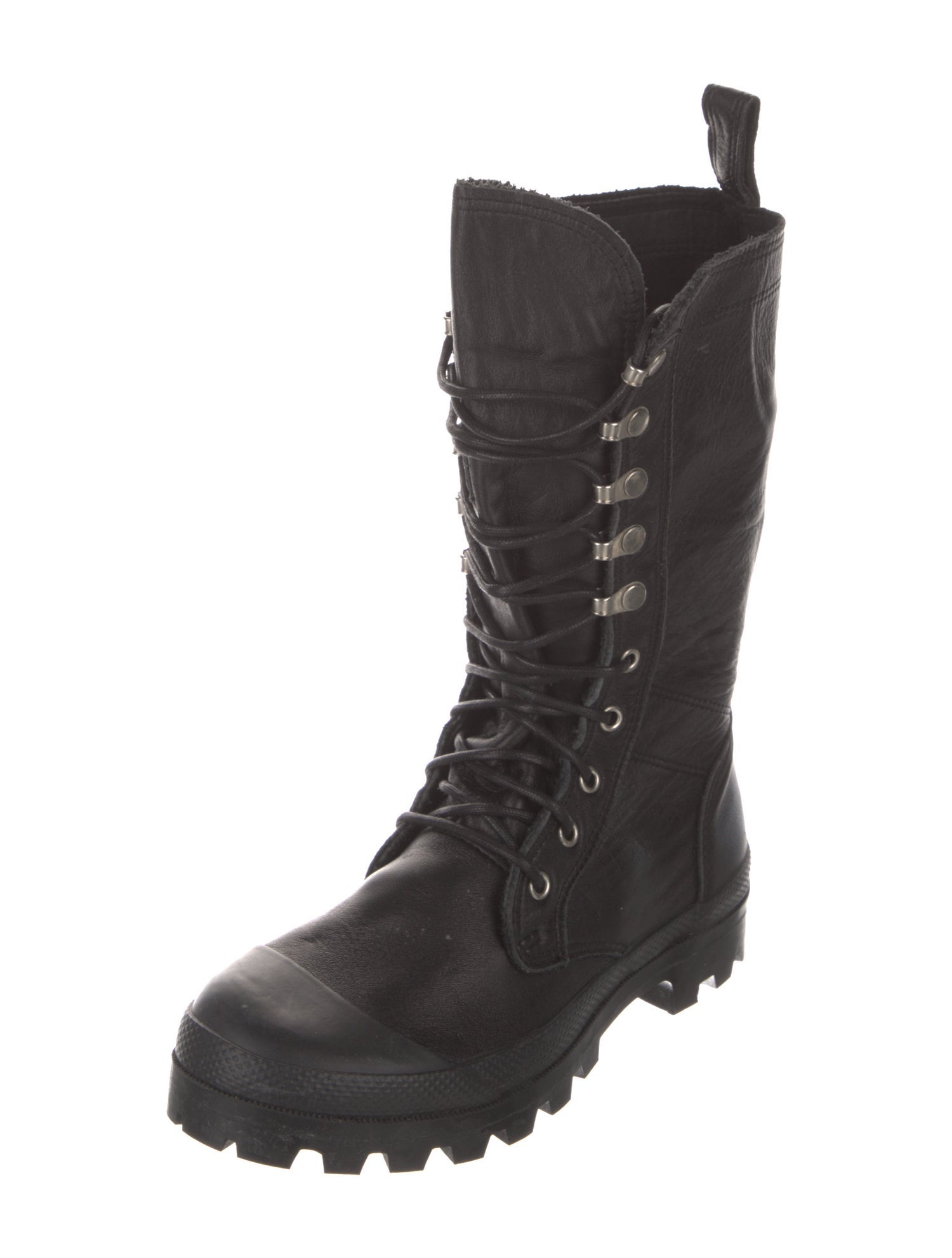 Y's by Yohji Yamamoto Leather Combat Boots