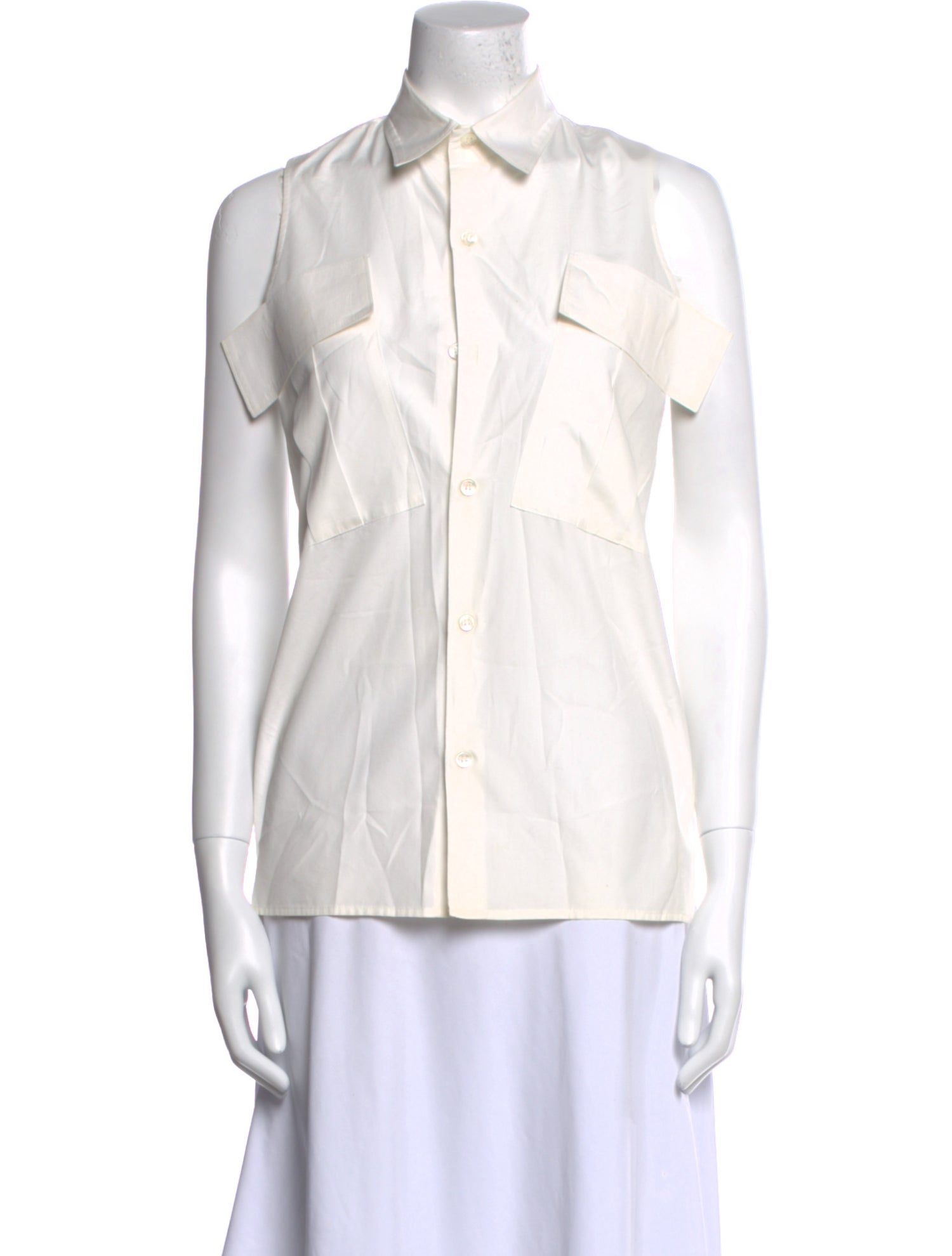 Y's by Yohji Yamamoto Sleeveless Button-Up Top