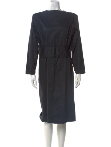 Pre-owned Y's Vintage Midi Length Dress In Black