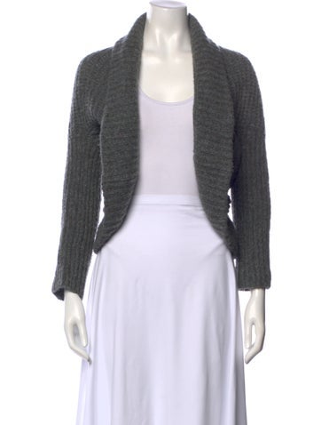 Pre-owned Y's Open Front Sweater In Gray