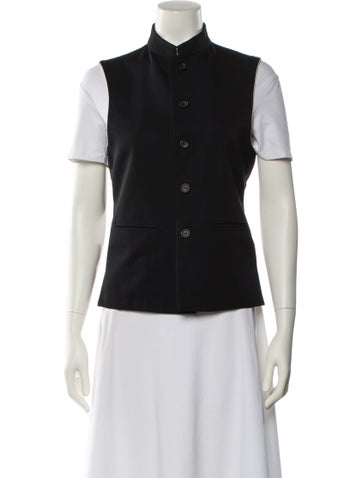 Pre-owned Y's Wool Vest In Black