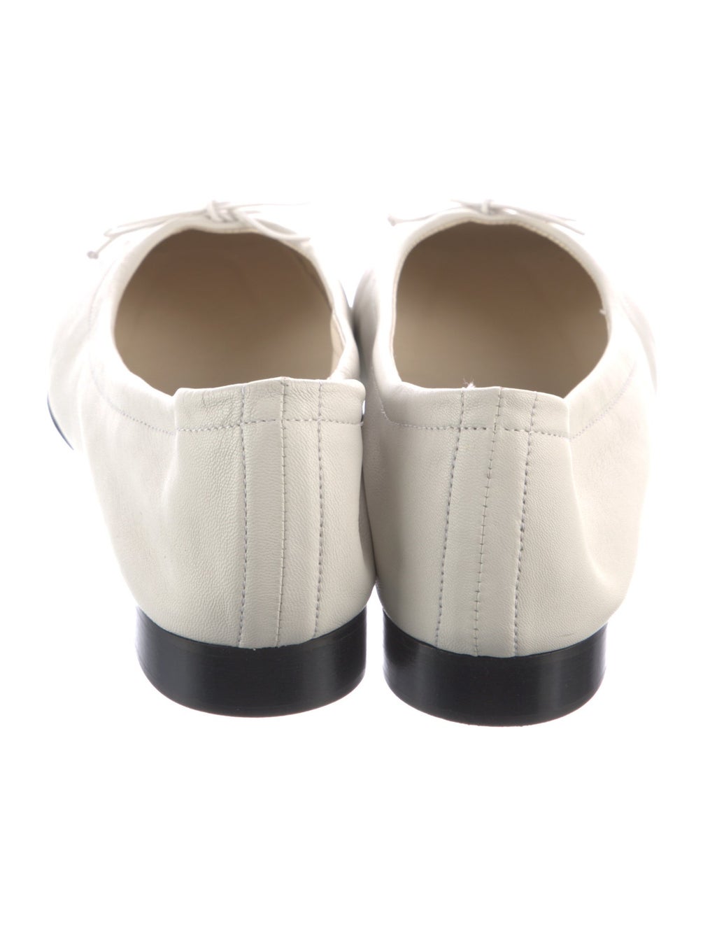 Yuni Buffa Leather Bow Accents Ballet Flats White Flats, Shoes