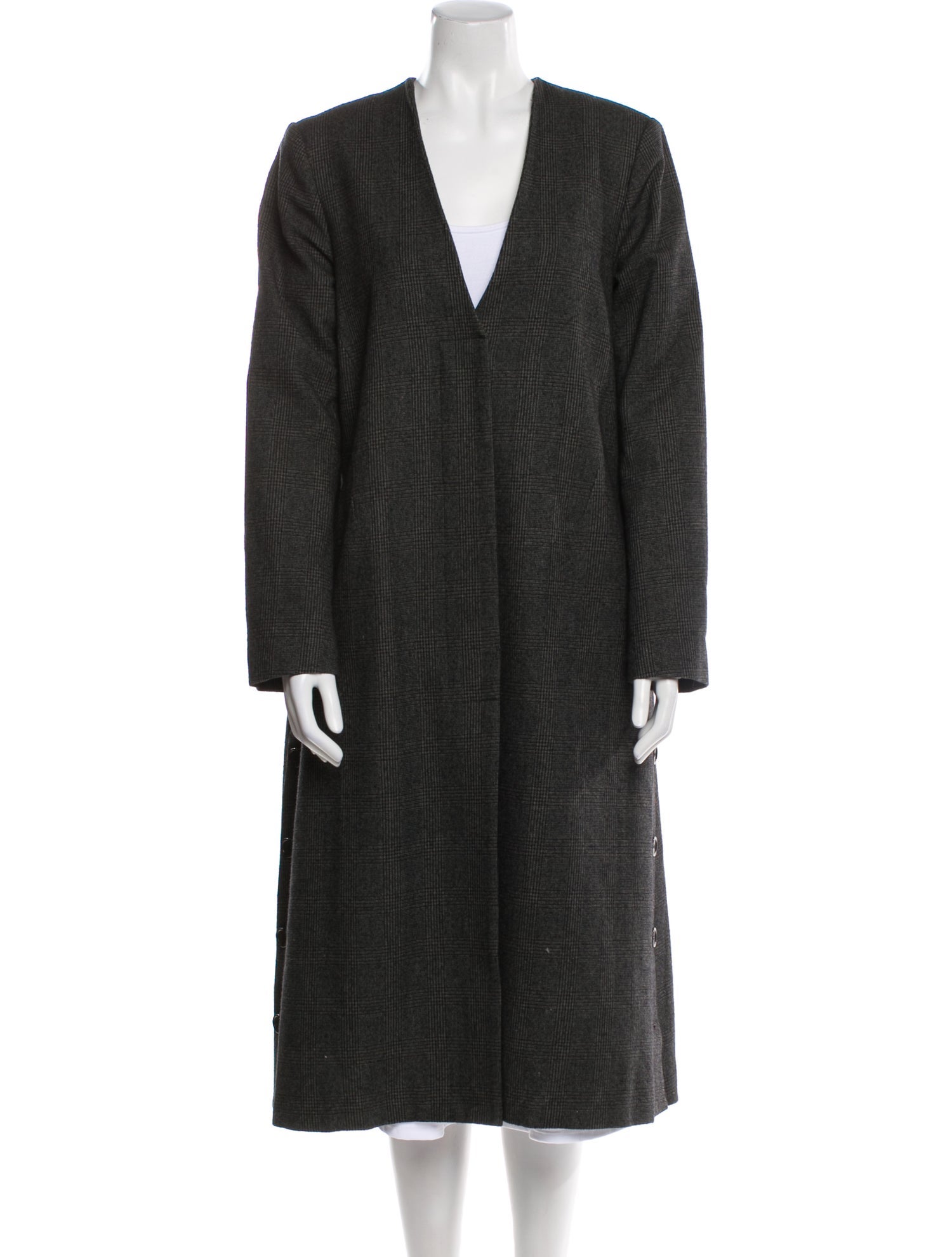 Yune Ho Wool Plaid Print Coat