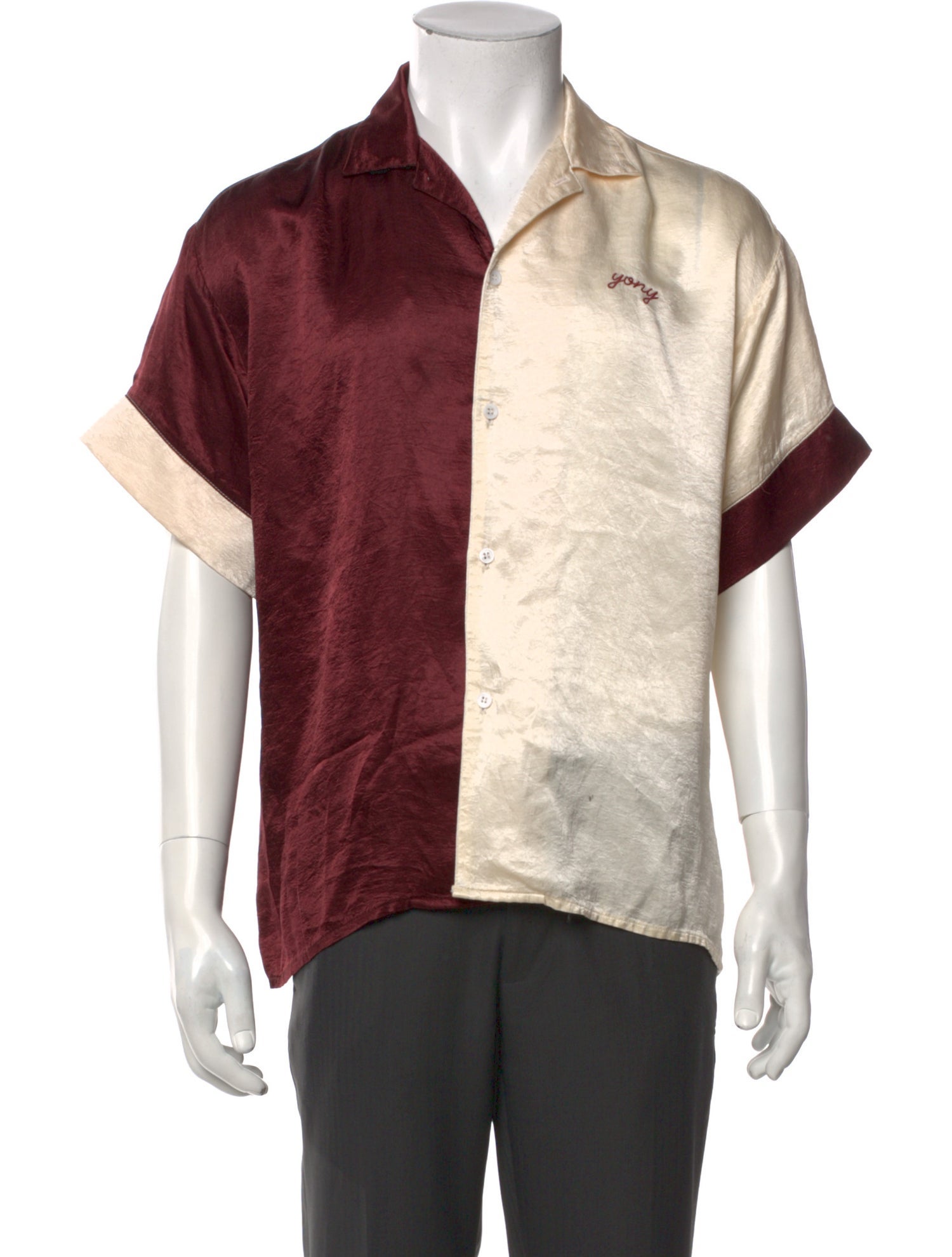 Yony Colorblock Pattern Short Sleeve Shirt