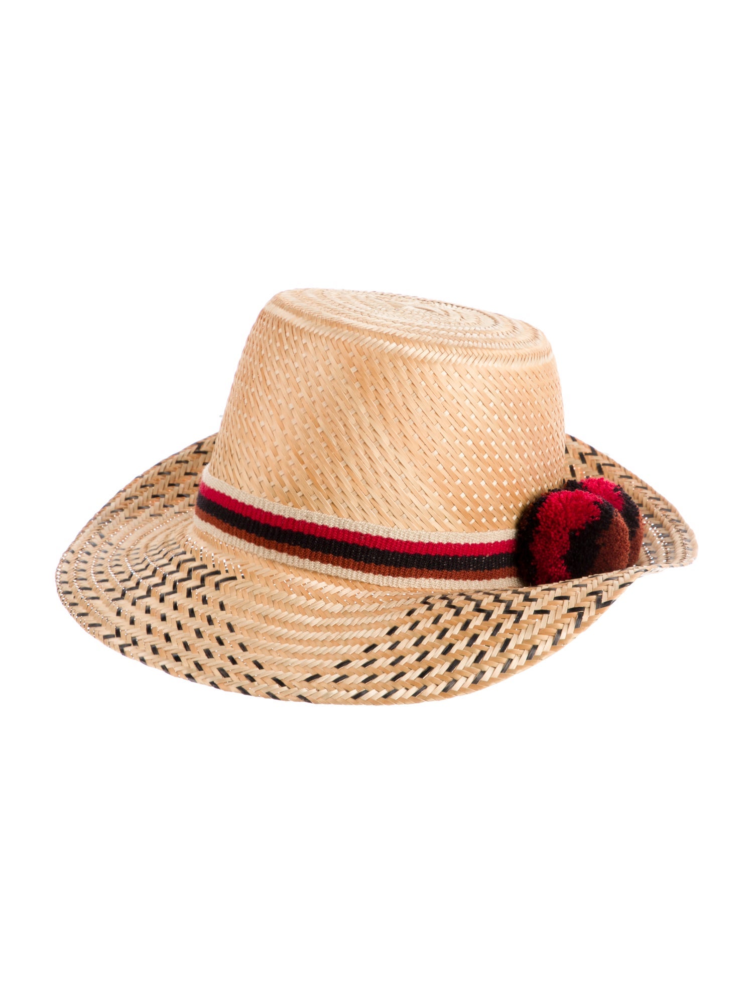 Yosuzi Yosuzi Yosuzi Straw Pom-pom sun hat
