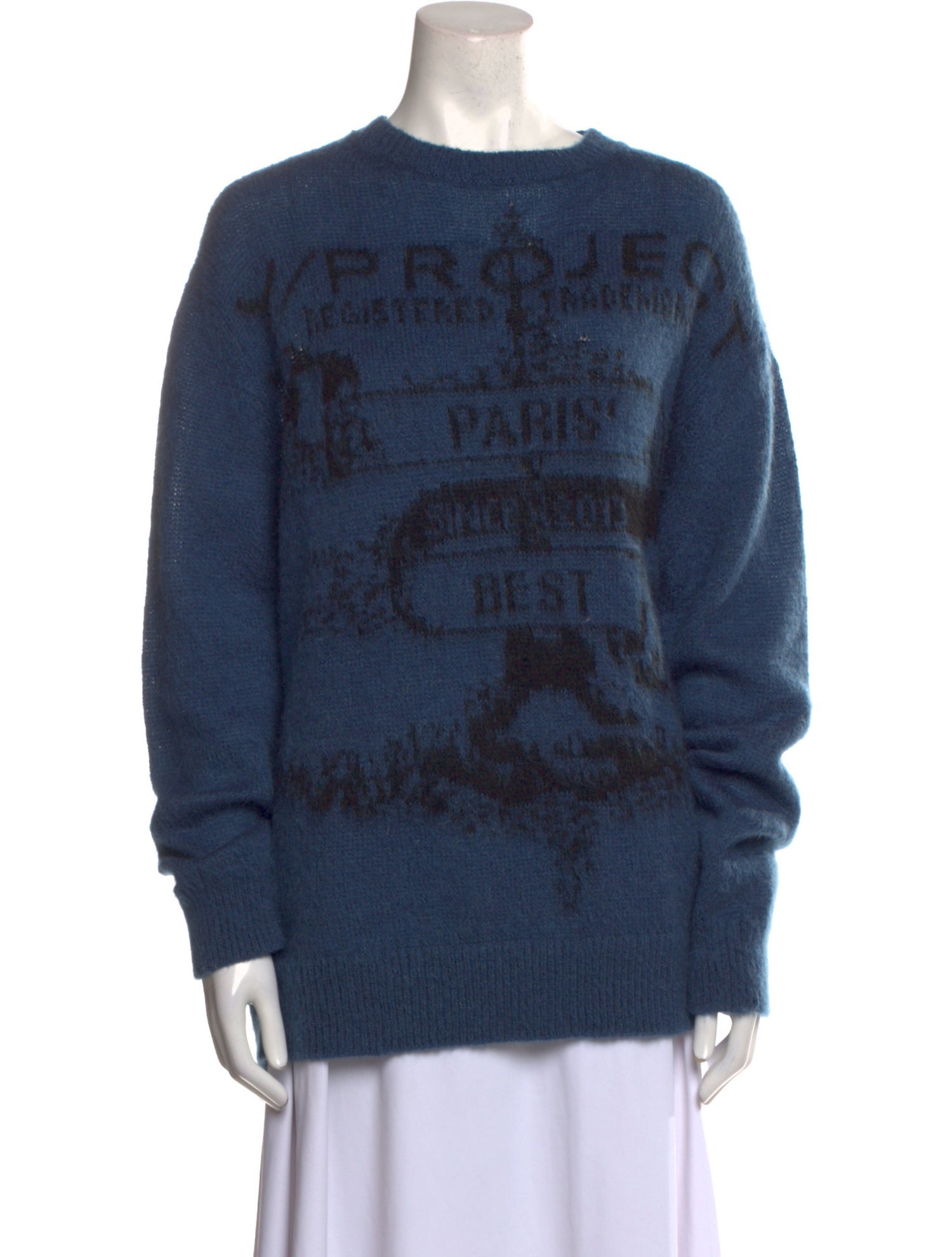 Y/Project Graphic Print Mock Neck Sweater