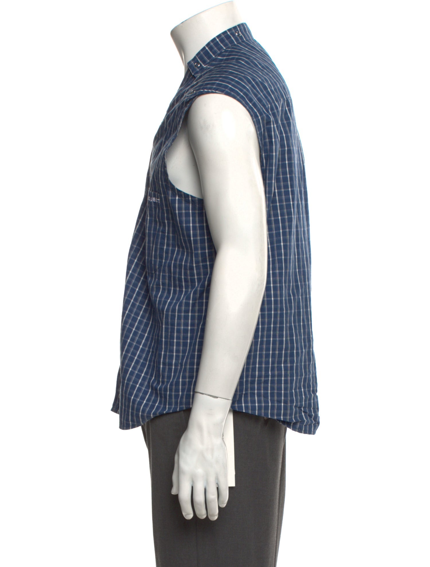 Y/Project Plaid Print Sleeveless Shirt