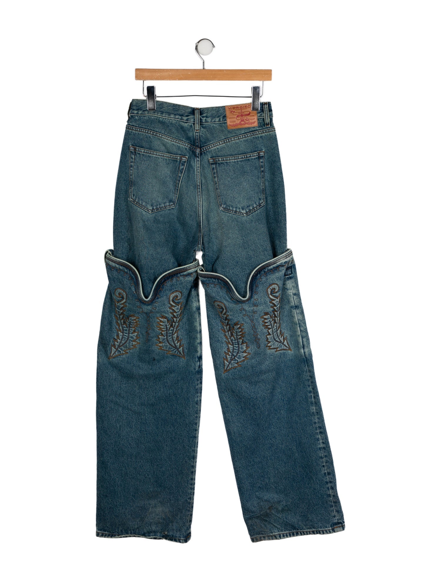 Y/Project Maxi Cowboy Cuff Wide Leg Jeans