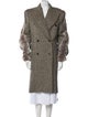 Y/Project Wool Tweed Pattern Faux Fur Coat