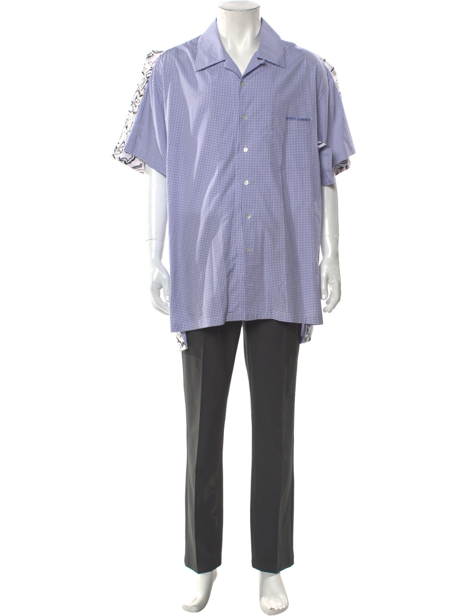 Y/Project Plaid Print Short Sleeve Shirt