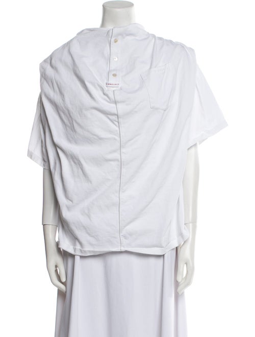 Y/Project Mock Neck Short Sleeve Button-Up Top