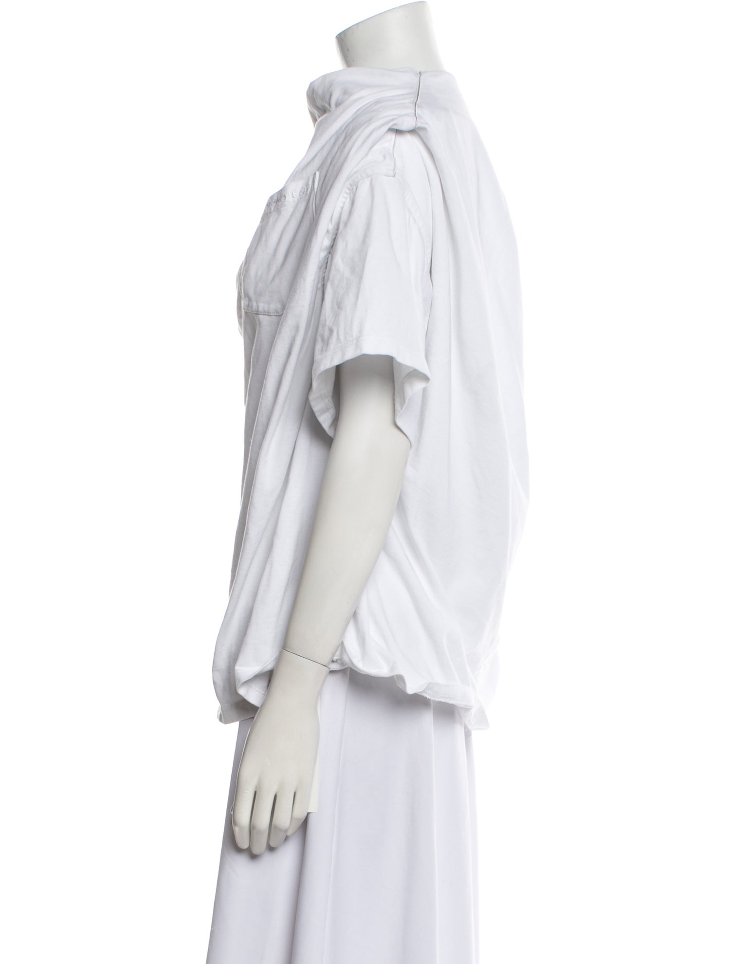 Y/Project Mock Neck Short Sleeve Button-Up Top