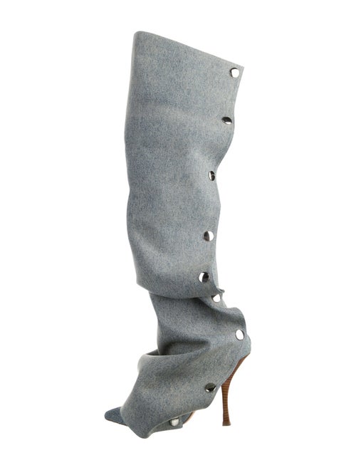 Y/Project Denim Studded Accents Boots