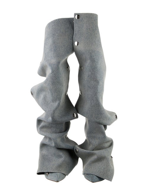 Y/Project Denim Studded Accents Boots