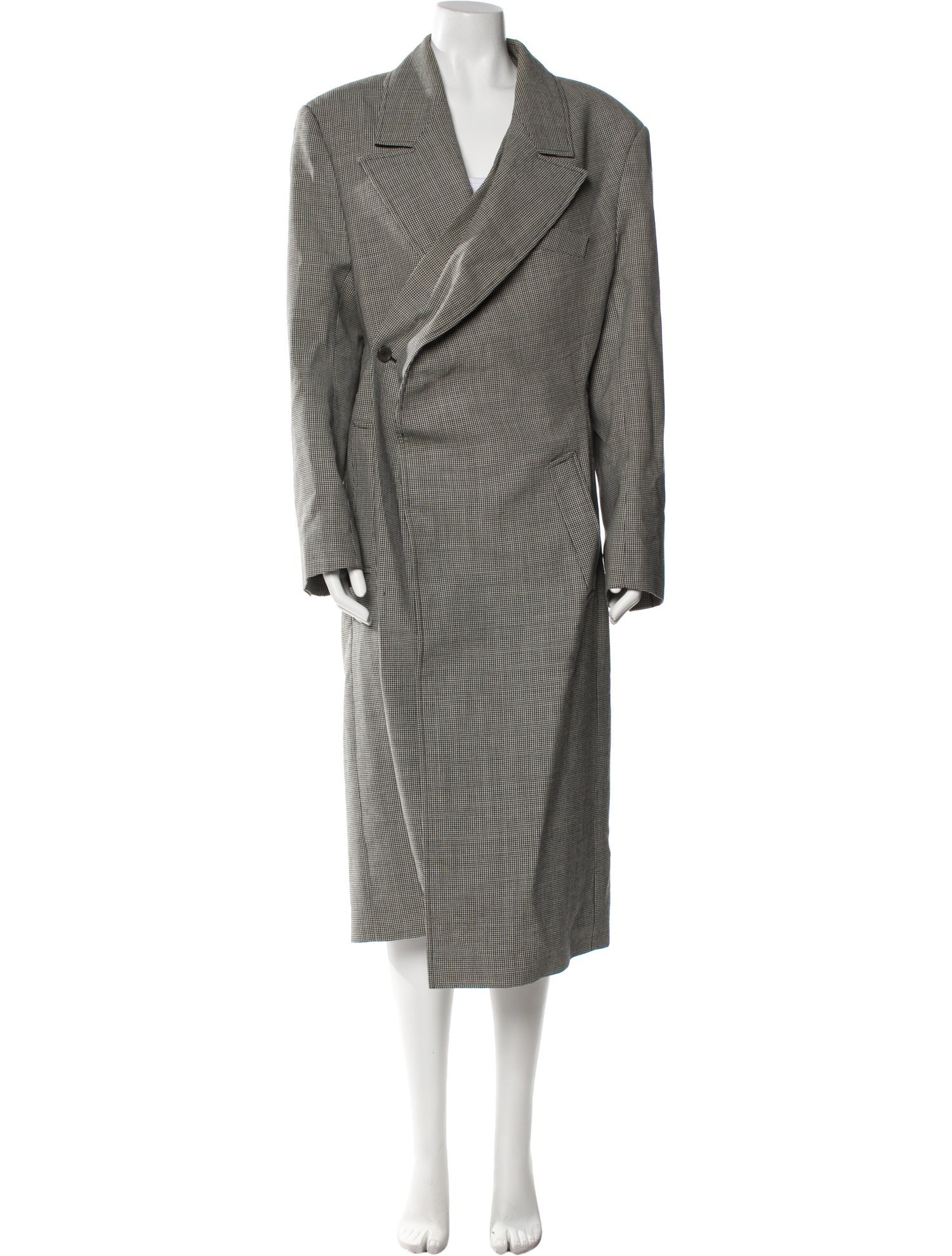 Y/Project Wool Plaid Print Peacoat