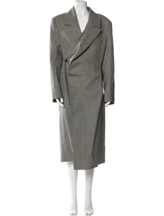 Y/Project Wool Plaid Print Peacoat