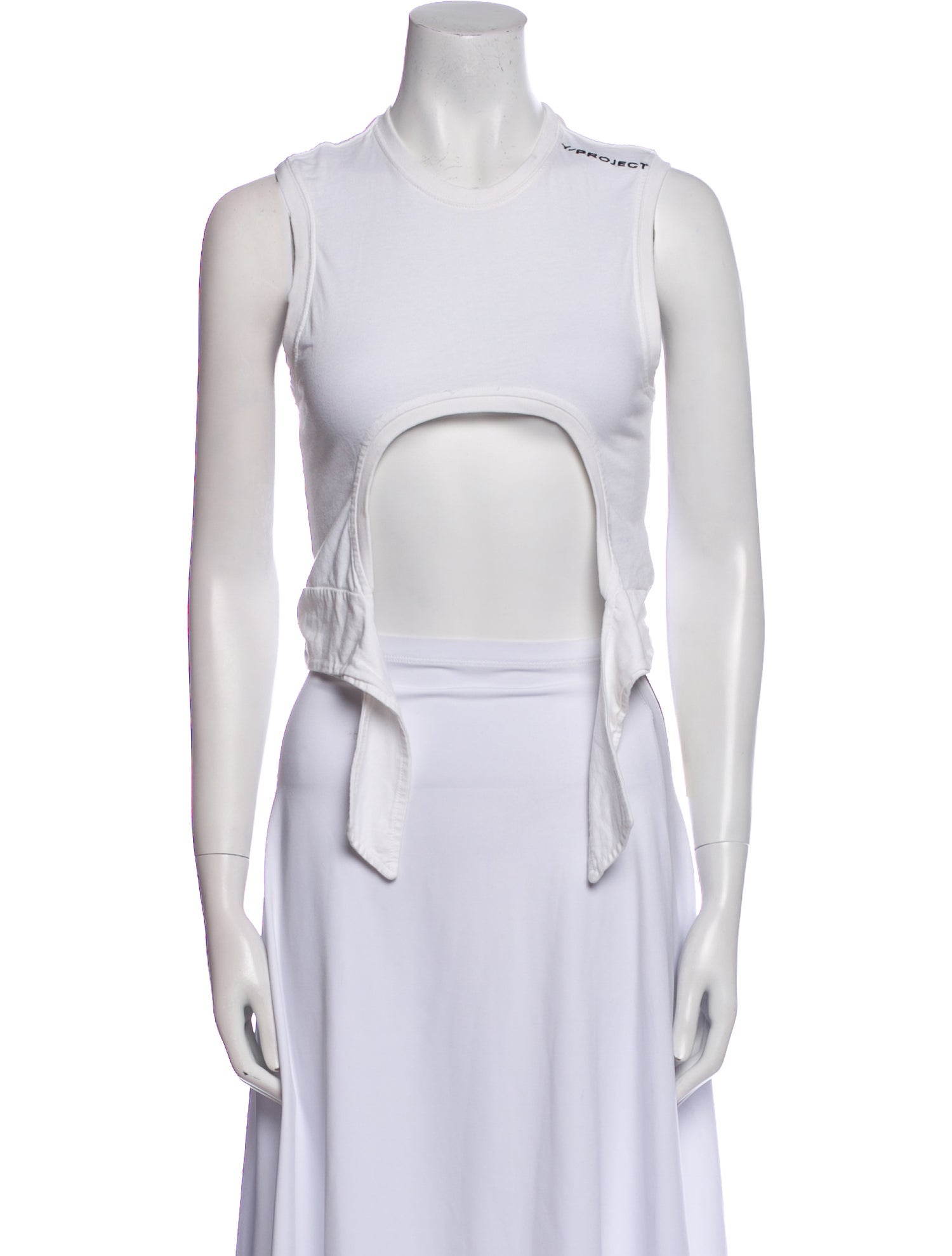 Y/Project Crew Neck Sleeveless Crop Top