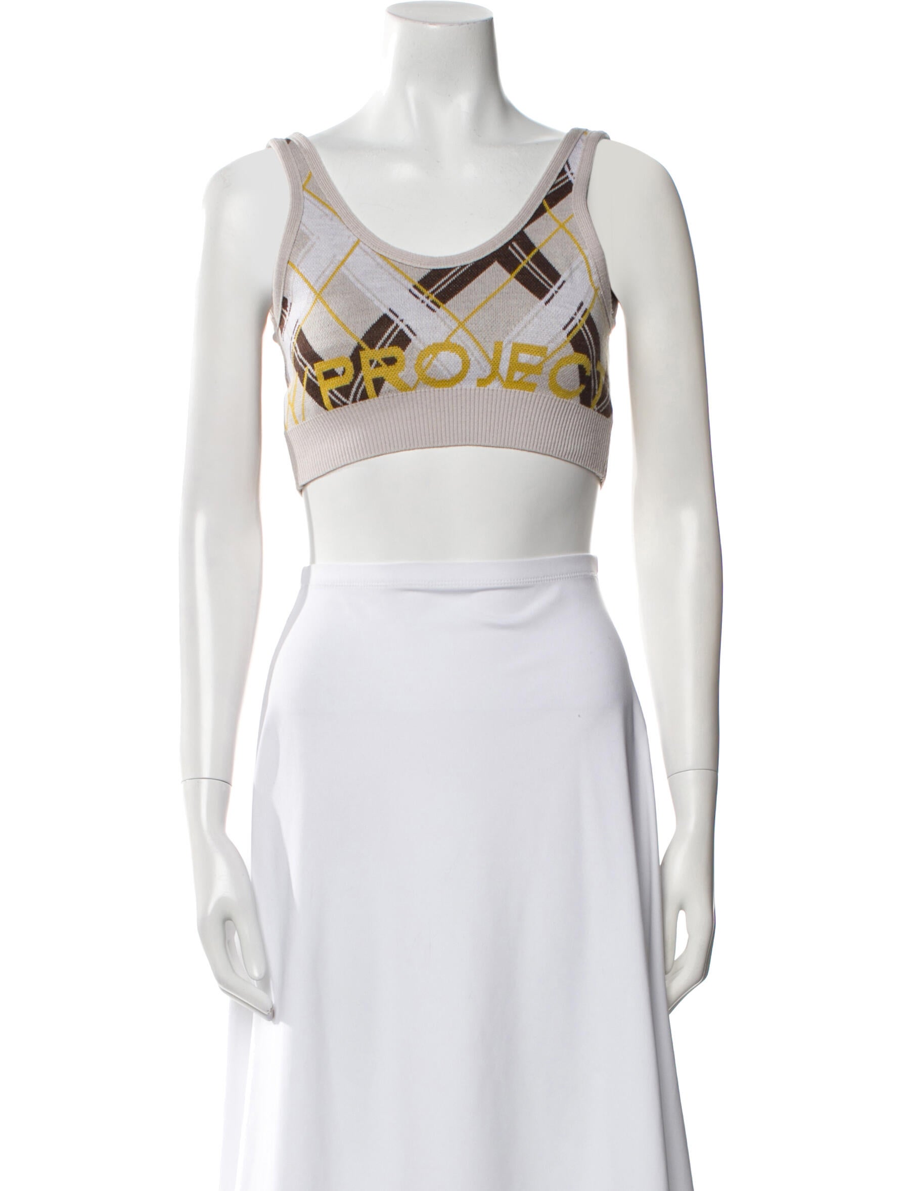 Y/Project Merino Wool Printed Crop Top