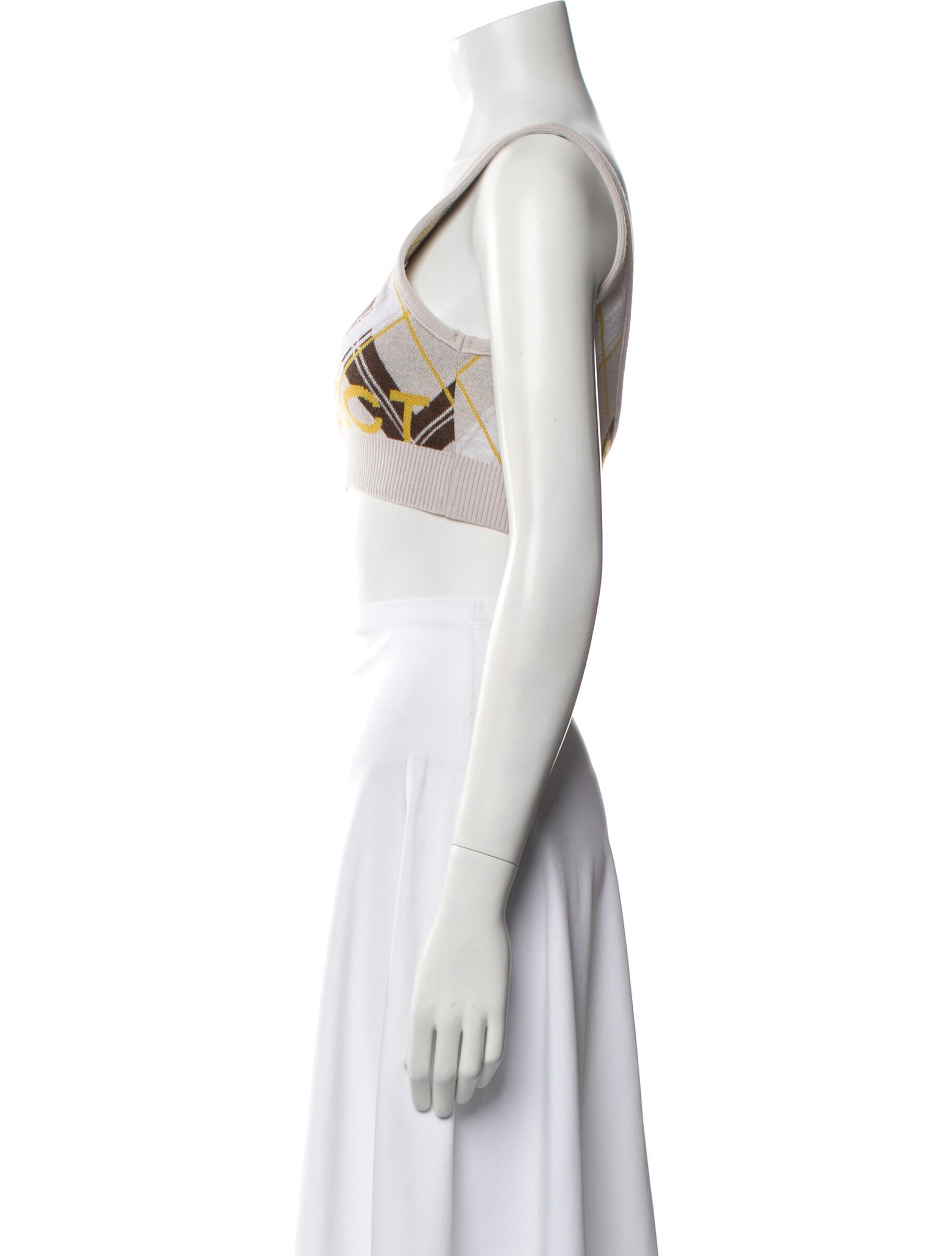 Y/Project Merino Wool Printed Crop Top