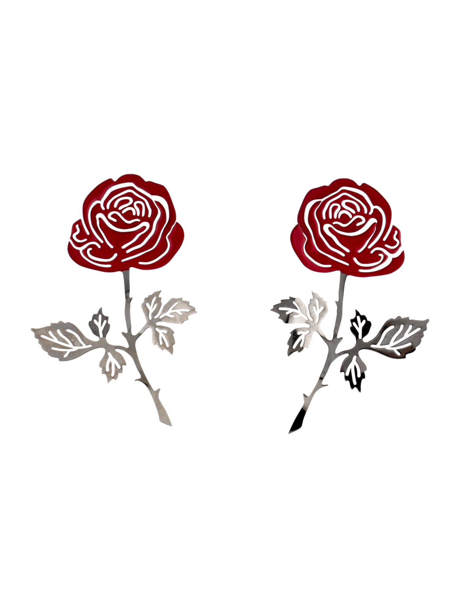 Y/Project Rose Hand-Painted Drop Earrings