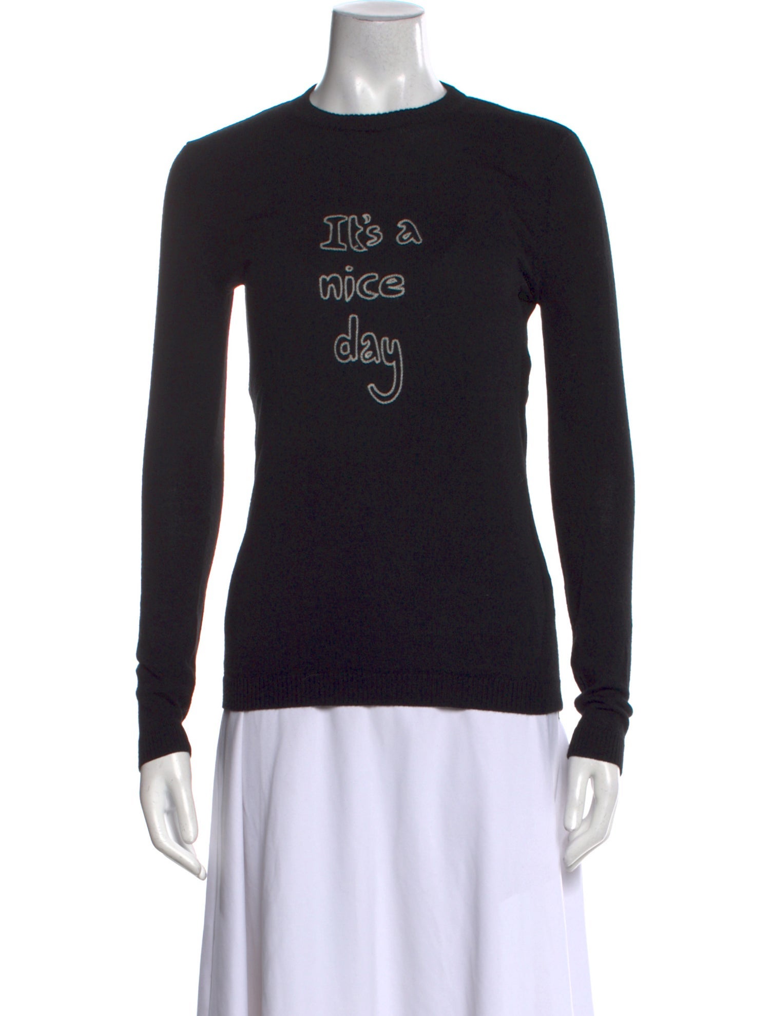 Bella Freud Wool Graphic Print Sweater