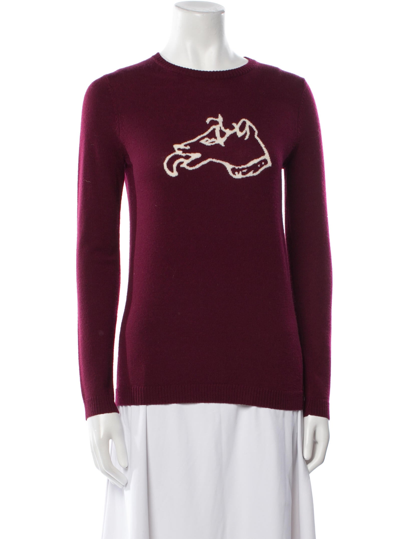 Bella Freud Wool Graphic Print Sweater