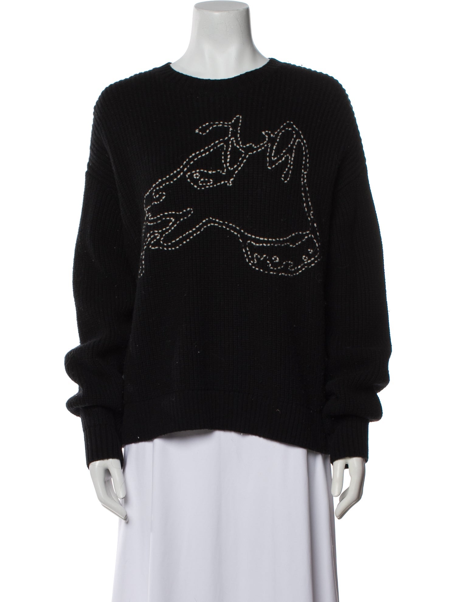Bella Freud Wool Graphic Print Sweater