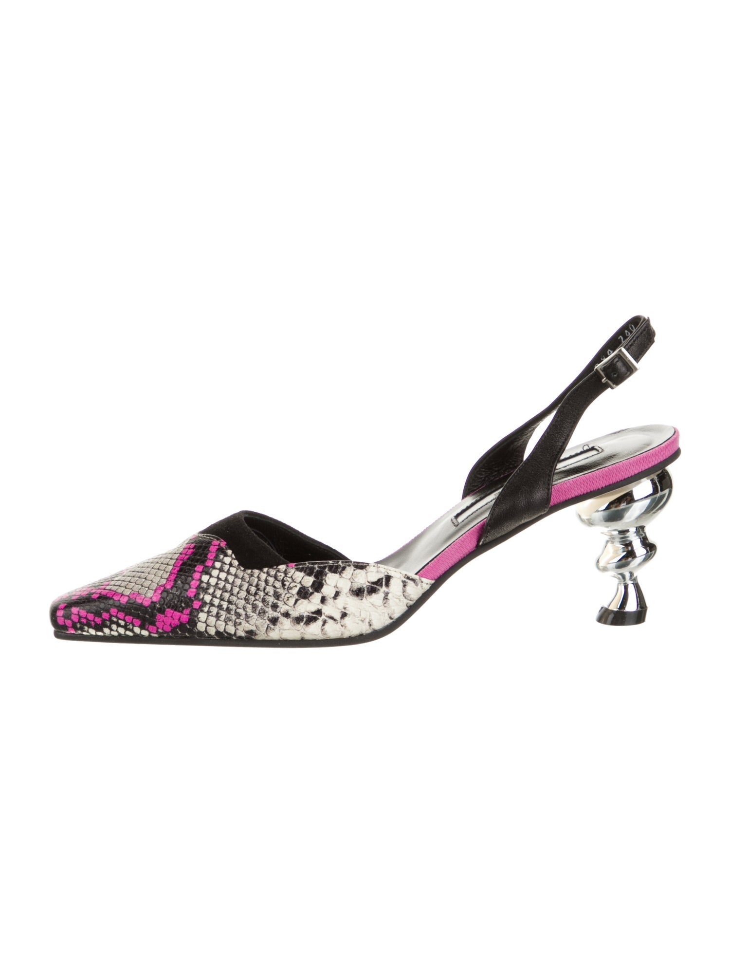 Yuul Yie Leather Animal Print Slingback Pumps