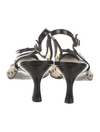 Yuul Yie Mesh Bow Accents Slingback Pumps