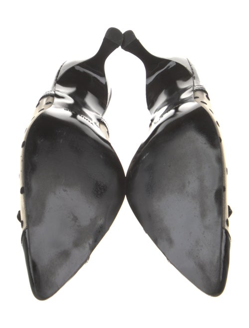 Yuul Yie Mesh Bow Accents Slingback Pumps