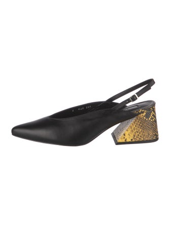 Yuul Yie Leather Animal Print Slingback Pumps
