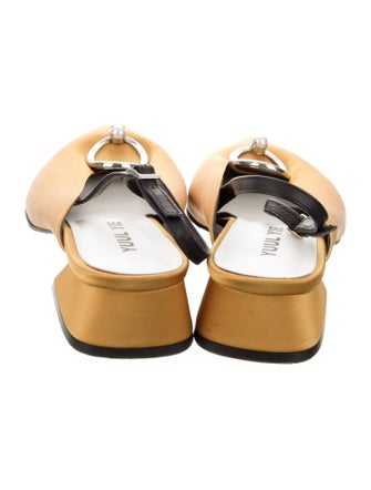 Yuul Yie Satin Beaded Accents Slingback Flats