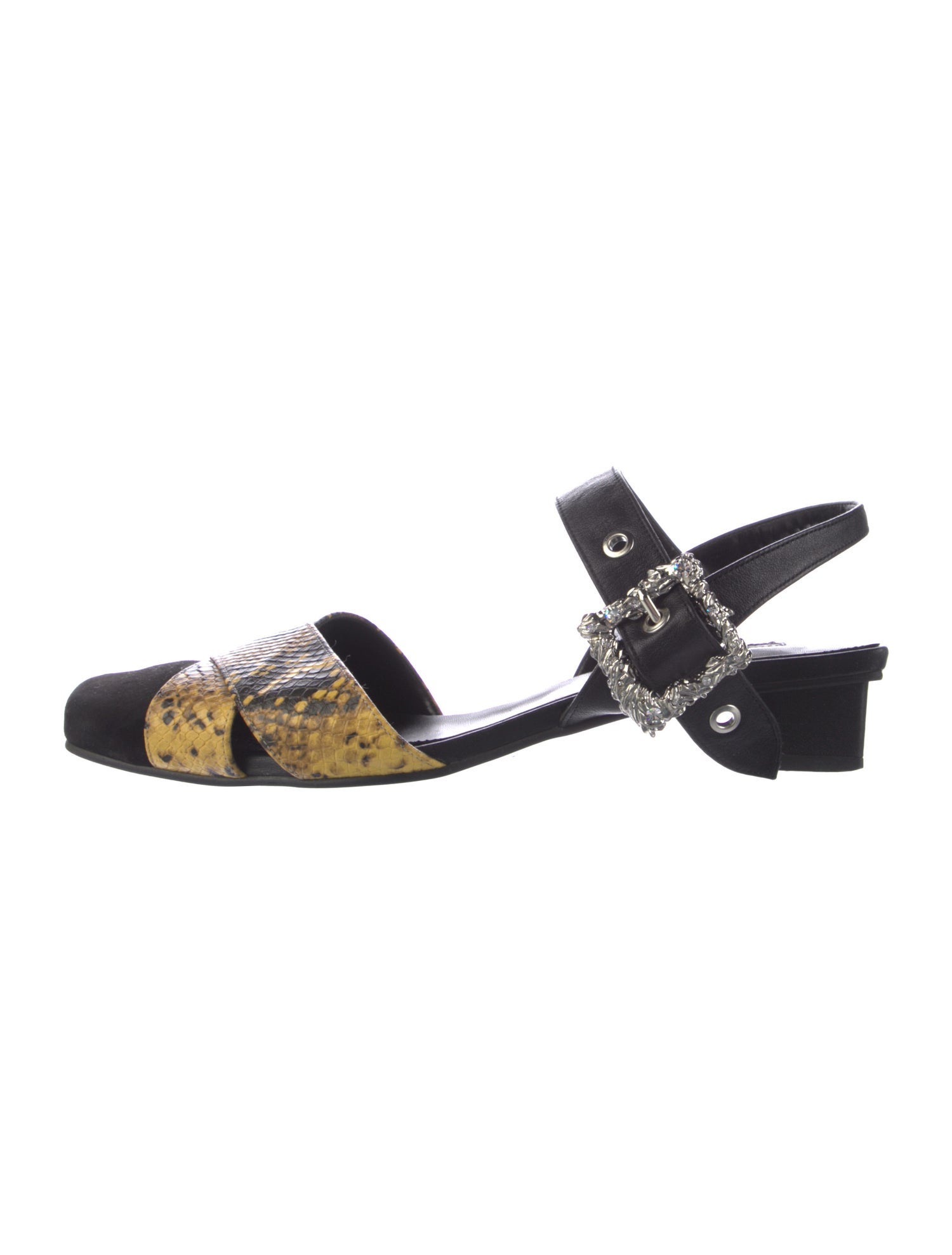 Yuul Yie Leather Animal Print Slingback Sandals