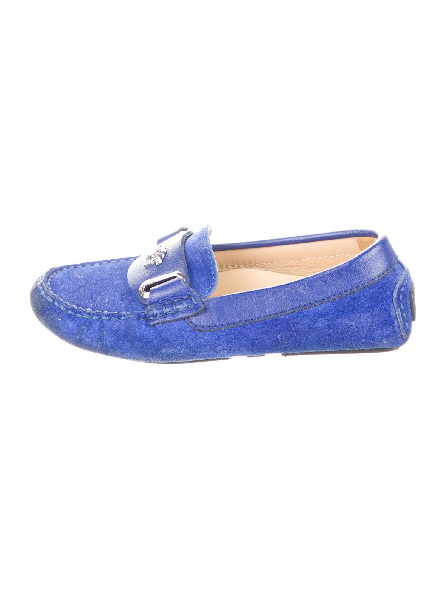 Young Versace Boys' Suede Slip-On Loafers