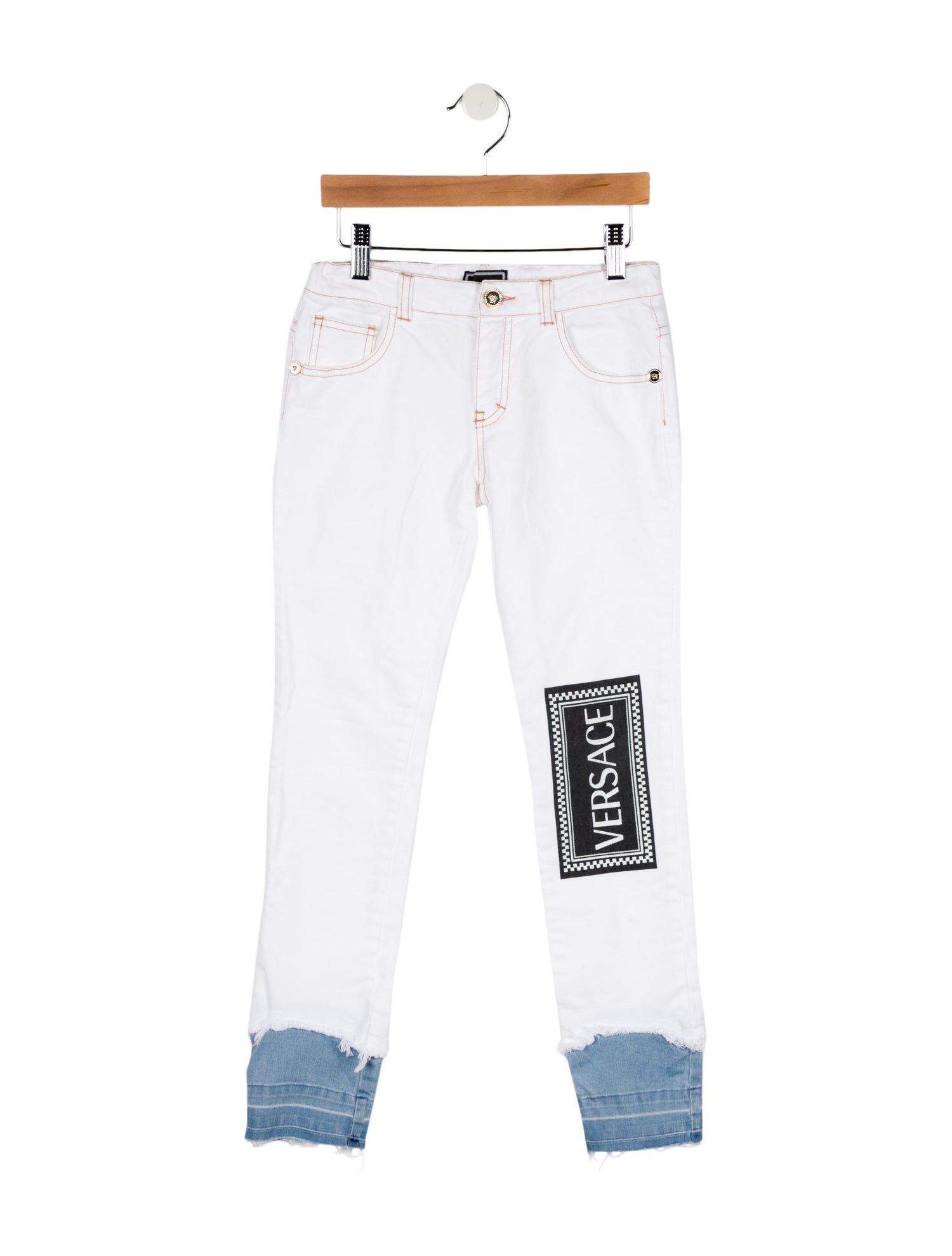 Young Versace Girls' Logo Denim Jeans