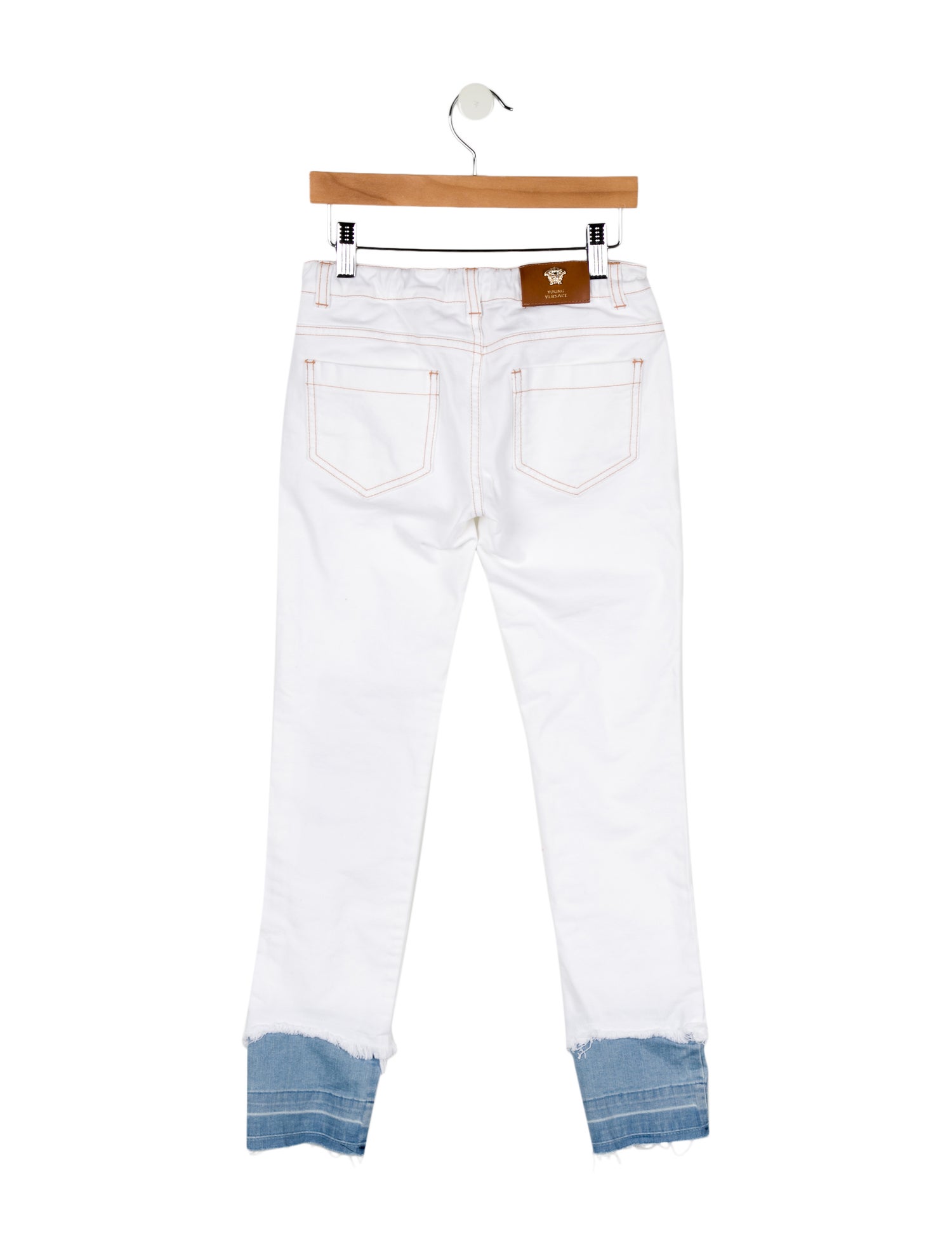 Young Versace Girls' Logo Denim Jeans