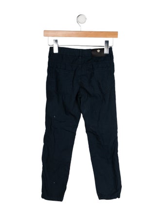 Young Versace Solid Flat Front Pants