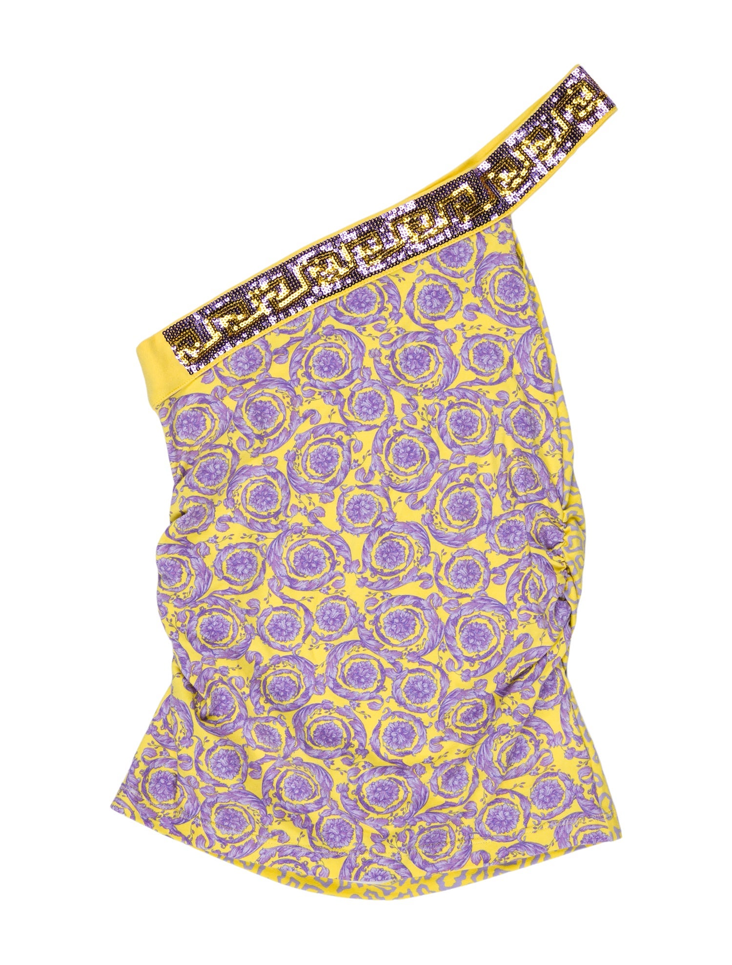 Young Versace Toddler Girls' Printed One Shoulder Top