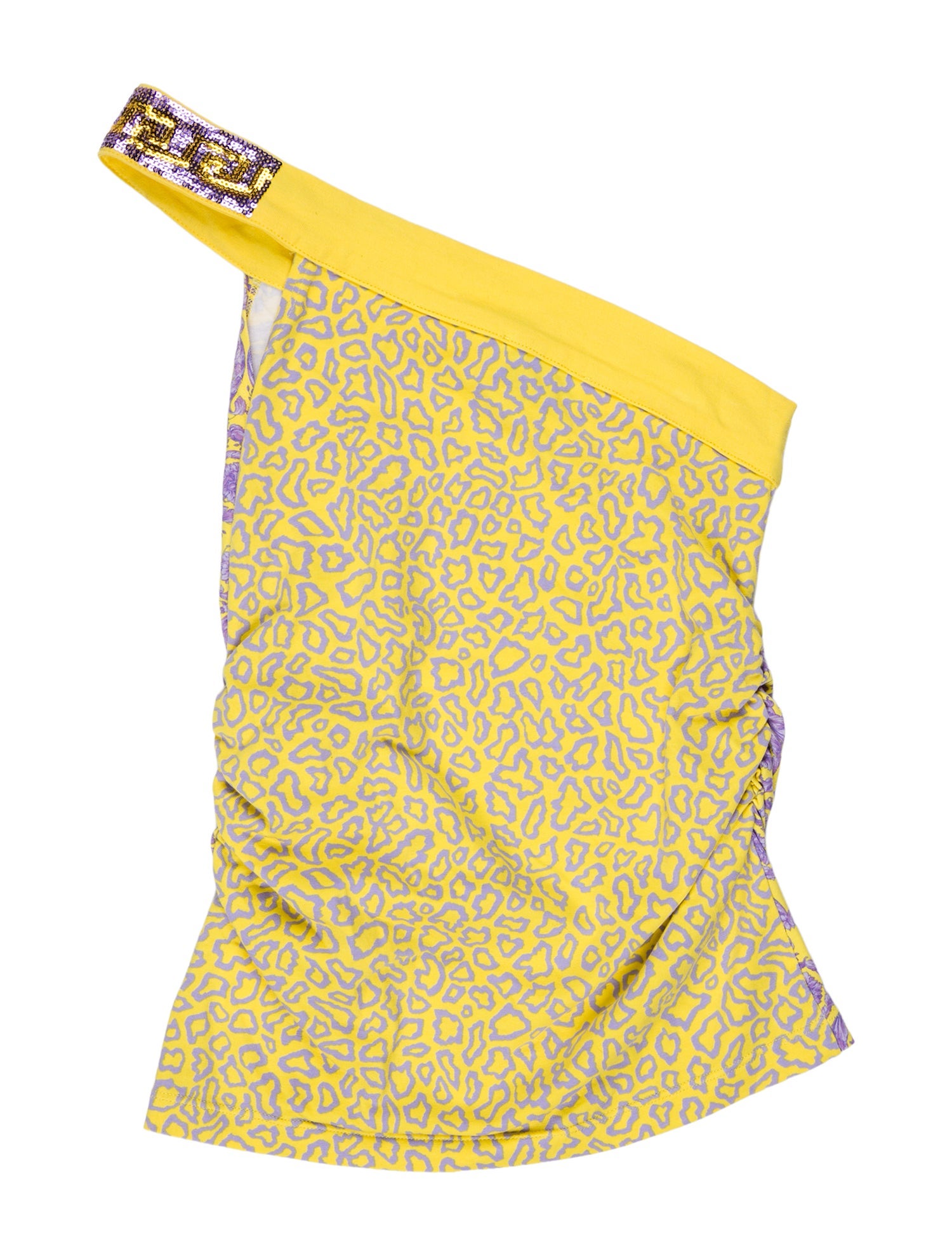 Young Versace Toddler Girls' Printed One Shoulder Top