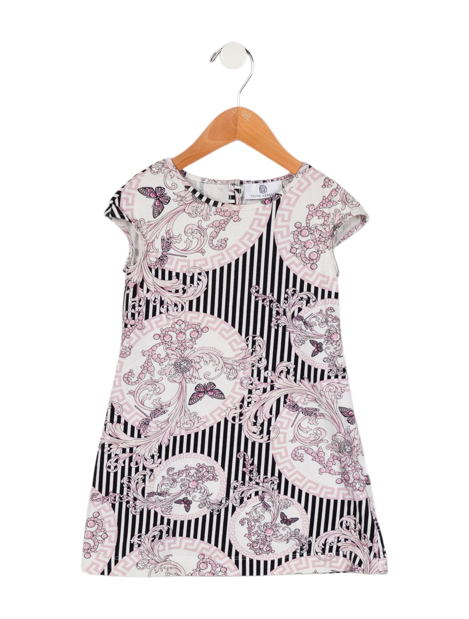 Young Versace Toddler Girls' Printed Short Sleeve Dress