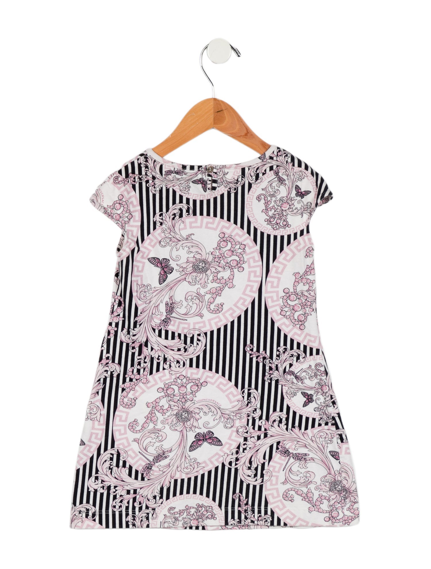 Young Versace Toddler Girls' Printed Short Sleeve Dress