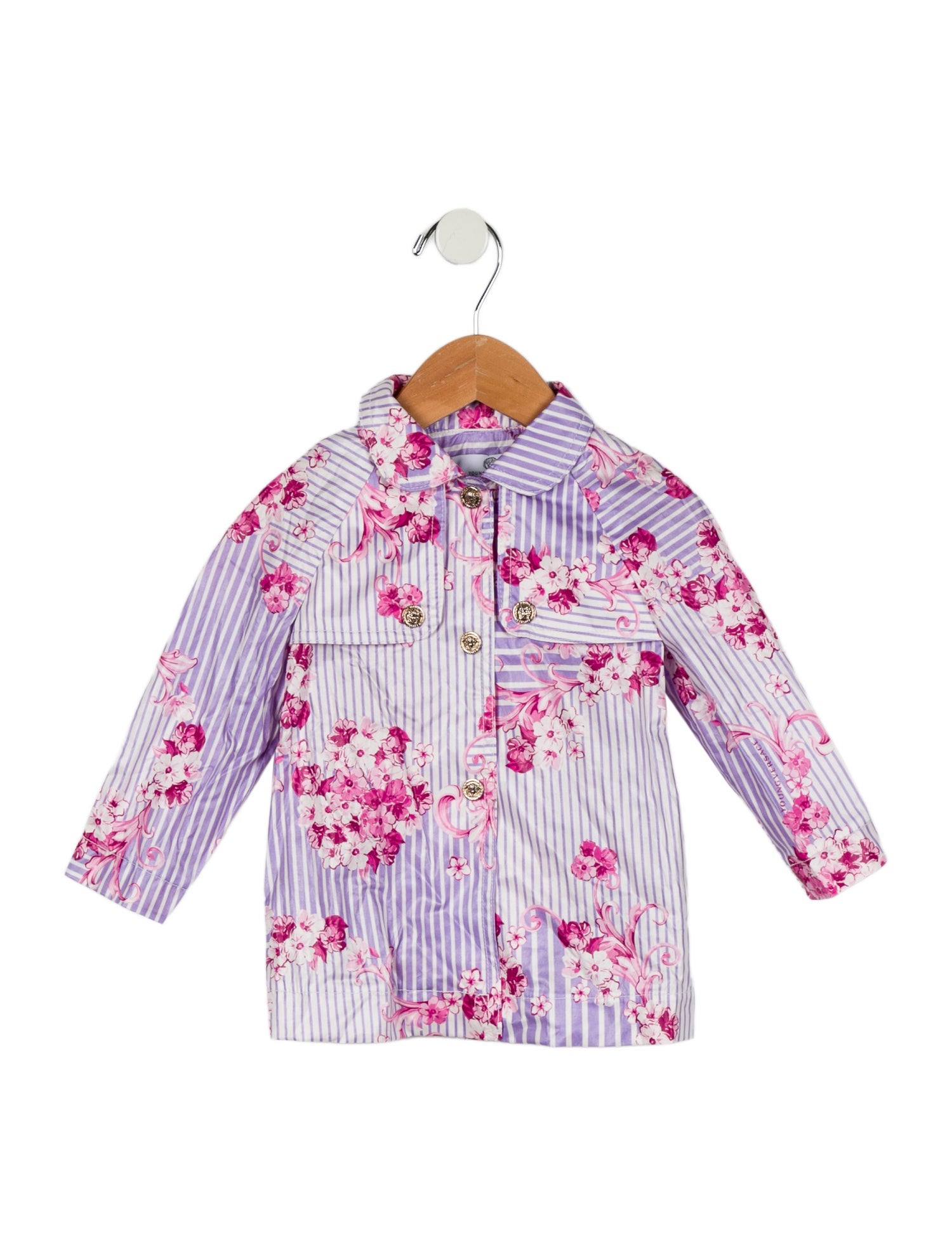 Young Versace Infant Girls' Floral Printed Jacket