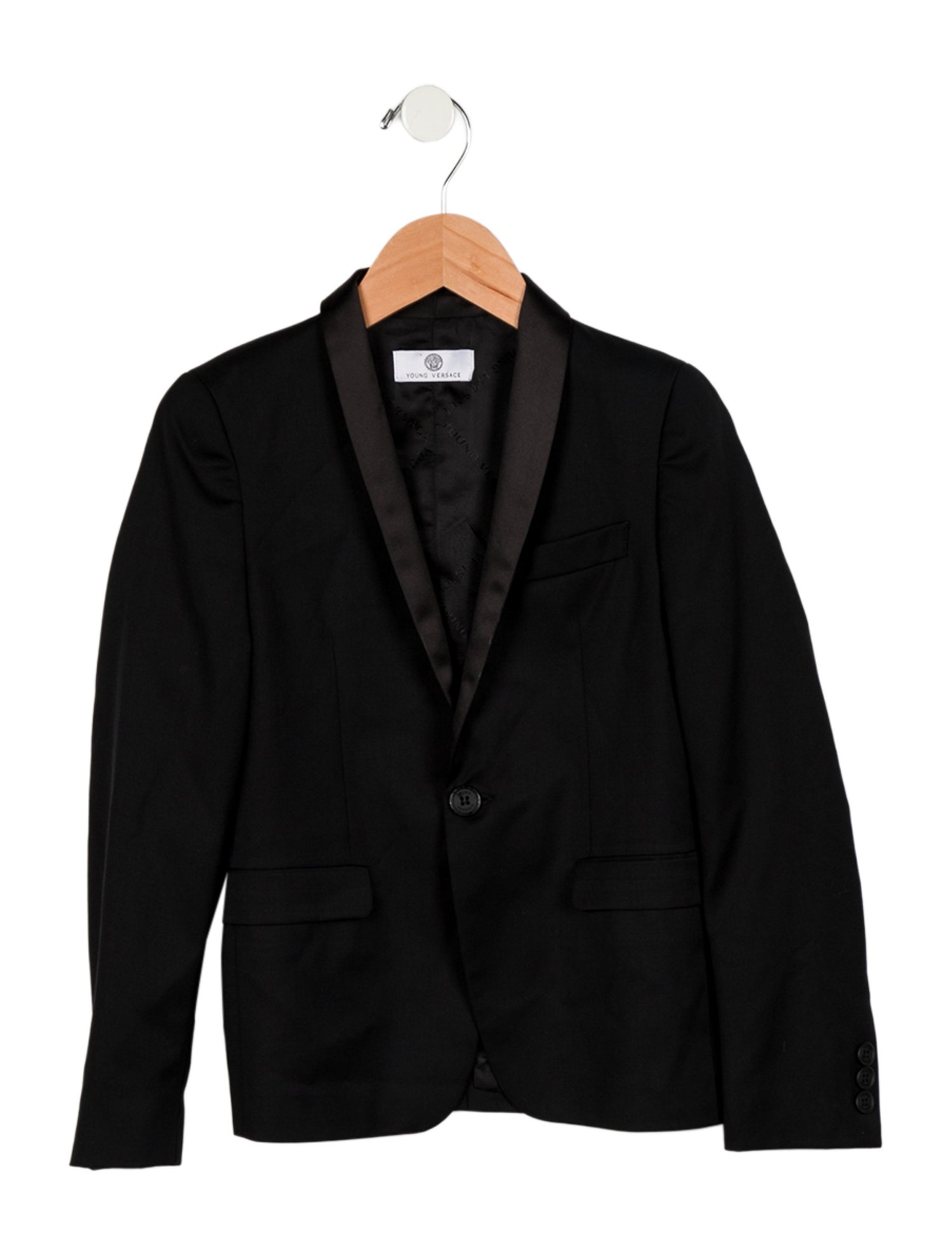 Young Versace Kids' Solid Tuxedo Jacket
