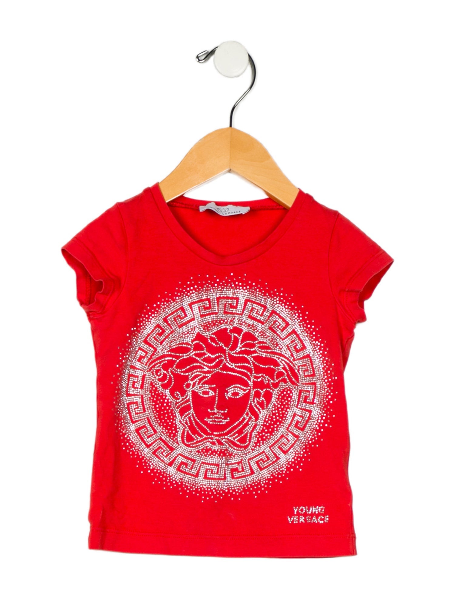 Young Versace Toddler Girls' Crystal-Embellished T-Shirt