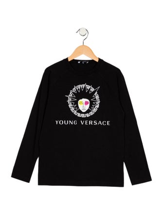 Young Versace Girls' Graphic Long Sleeve T-shirt
