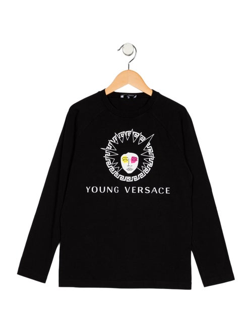 Young Versace Girls' Graphic Long Sleeve T-shirt